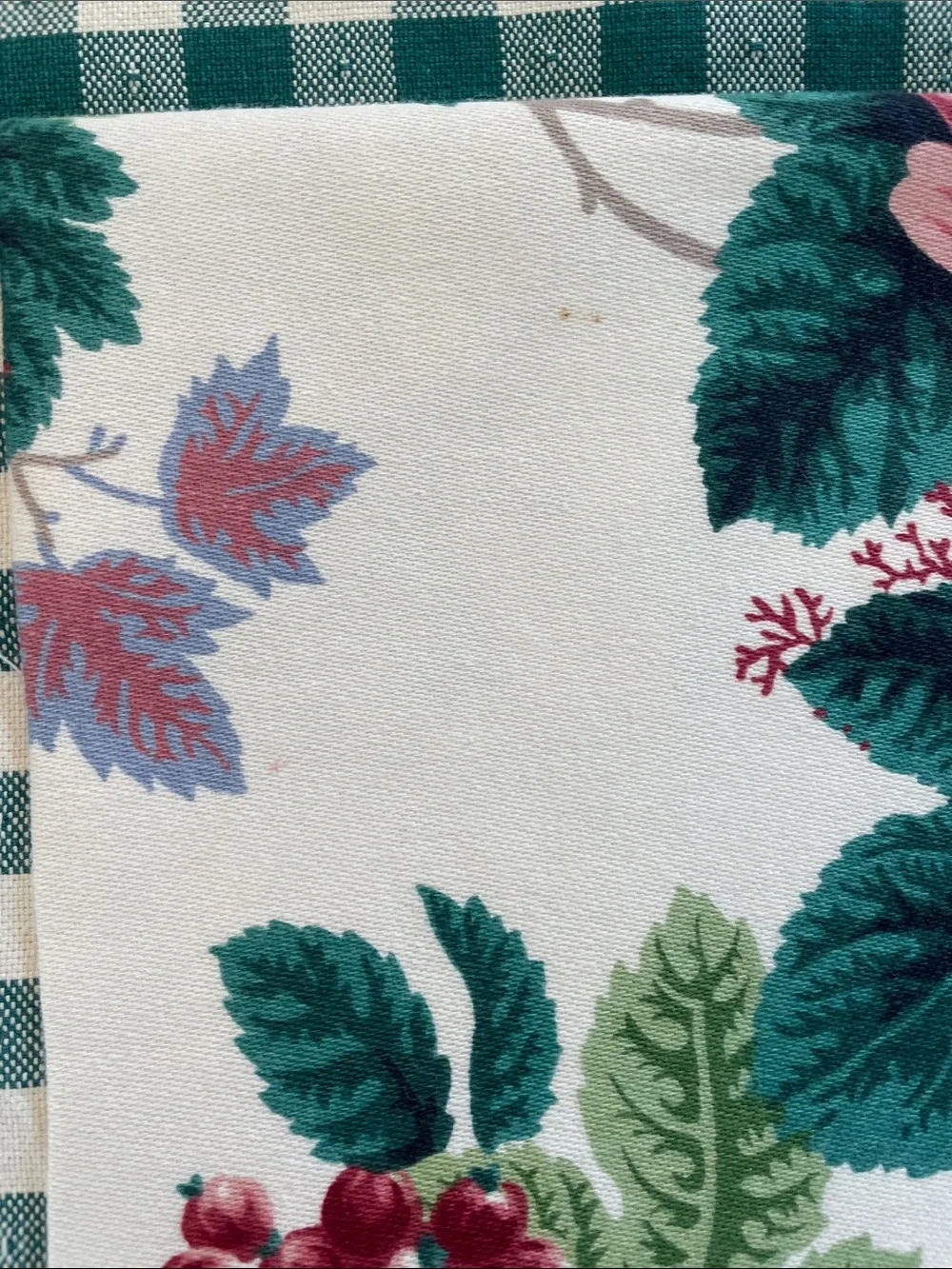WAVERLY Vintage Pleasant Valley Floral Gingham Curtain Swag Valance Panels